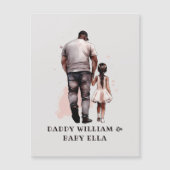 Personalisierter schwarzer Vater und Tochter Magnetkarte (Vorderseite)