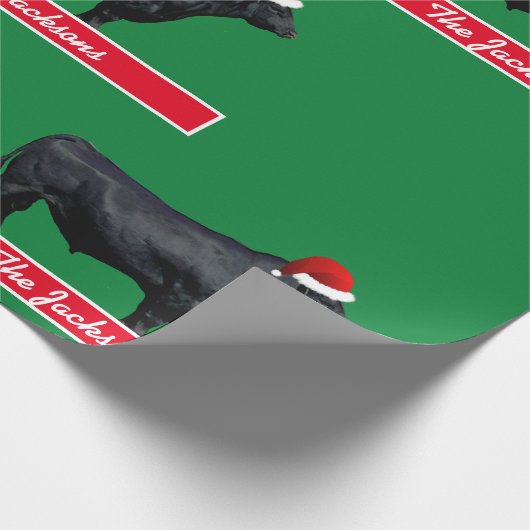 Personalisierter Schwarzer Winkel und Weihnachtsma Geschenkpapier (Ecke)
