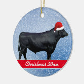 Personalisierter Schwarzer Winkel und Weihnachtsma Keramik Ornament (Links)