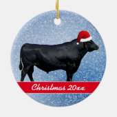 Personalisierter Schwarzer Winkel und Weihnachtsma Keramik Ornament (Hinten)