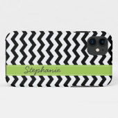 Personalisierter schwarzer Zickzack Zickzack Case-Mate iPhone Hülle (Rückseite (Horizontal))