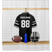 Personalisierter schwarzes und silbernes duschvorhang (Vorderseite)