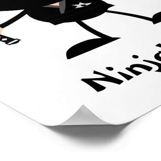 Personalisierter Schwarzgürtel Ninja Krieger zwei Poster (Ecke)