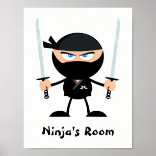 Personalisierter Schwarzgürtel Ninja Krieger zwei  Poster