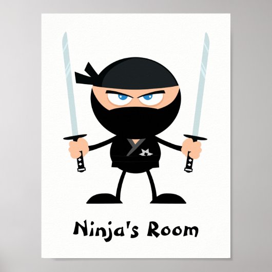 Personalisierter Schwarzgürtel Ninja Krieger zwei Poster (Vorne)