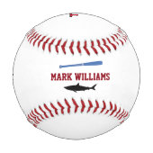 personalisierter Schwarzhai Baseball (Rückseite)