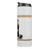 Personalisierter Schwarzweiss-Basketball Jersey Thermosbecher (Nach rechts gedreht)
