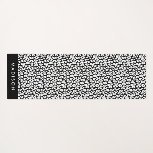 Personalisierter Schwarzweißleopard Yogamatte (Rückseite (Horizontal))