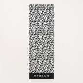 Personalisierter Schwarzweißleopard Yogamatte (Vorderseite)