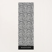 Personalisierter Schwarzweißleopard Yogamatte (Rückseite)