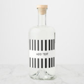 Personalisierter Schwarzweißverweis Alkoholflaschenetikett (Vorderseite)