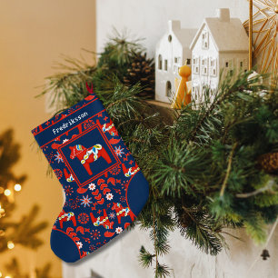 Personalisierter schwedischer Dala-Horse-Weihnacht Großer Weihnachtsstrumpf