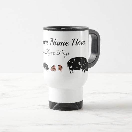 Personalisierter Schweinefleischbetrieb Reisebecher (VorderseiteRechts)