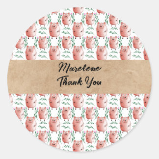 Personalisierter Schweinesticker – Süßes individue Runder Aufkleber