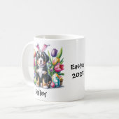 Personalisierter Schweizer Hundeschlitten Ostern/F Kaffeetasse (Vorderseite Links)