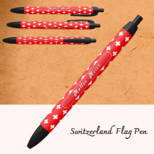 Personalisierter Schweizer Pen, Schweizer Flagge,  Kugelschreiber
