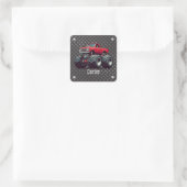 Personalisierter, schwerer Monster Quadratischer Aufkleber (Tasche)