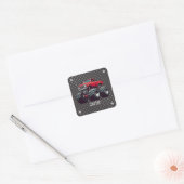 Personalisierter, schwerer Monster Quadratischer Aufkleber (Umschlag)