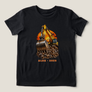Personalisierter Schwerlastbagger Tri-Blend Shirt