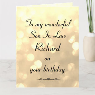Personalisierter Schwiegersohn-Geburtstag Karte