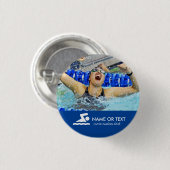 Personalisierter Schwimmen-Foto-Schwimmer-u. Button (Vorne & Hinten)