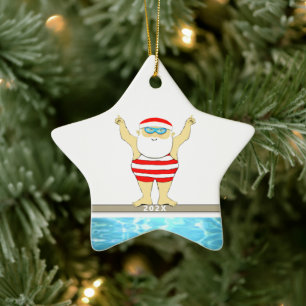Personalisierter Schwimmer Schwimmen Keramik Ornament