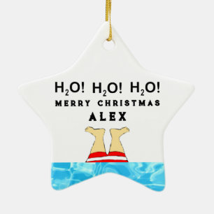 Personalisierter Schwimmer-Taucher Keramik Ornament