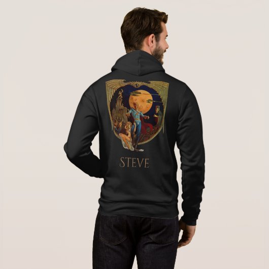 Personalisierter Sci-Fi-Held Hoodie (Schwarz voll)