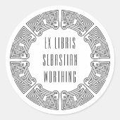 Personalisierter Sci-Fi-Labyrinth-Ex-Libris-Aufkle Runder Aufkleber (Vorderseite)