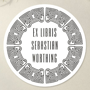Personalisierter Sci-Fi-Labyrinth-Ex-Libris-Aufkle Runder Aufkleber