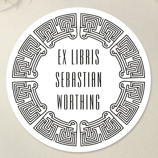 Personalisierter Sci-Fi-Labyrinth-Ex-Libris-Aufkle Runder Aufkleber