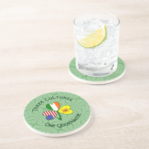 Personalisierter Scot Lion Ireland USA Shamrock  Getränkeuntersetzer