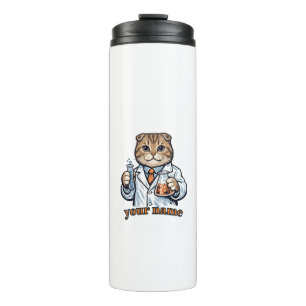 Personalisierter Scottish Fold Katzen-Wissenschaft Thermosbecher