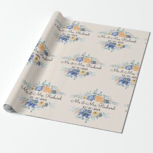 Personalisierter Script-Kalligraphie-Name Hochzeit Geschenkpapier