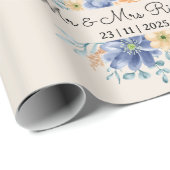 Personalisierter Script-Kalligraphie-Name Hochzeit Geschenkpapier (Rolleneckpunkt)