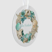 Personalisierter Seashell-Kranz-Ornament Ornament (Vorderseite)