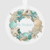 Personalisierter Seashell-Kranz-Ornament Ornament (Rückseite)