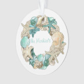 Personalisierter Seashell-Kranz-Ornament Ornament (Vorderseite)