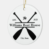 Personalisierter See, Fluss oder Bootshaus Keramik Ornament (Links)