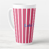 Personalisierter See oder Strand Red Strip Coff Milchtasse (Linke Ecke)