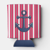 Personalisierter See oder Strand Rot Streifen Dosenkühler (Rückseite)