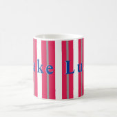 Personalisierter See oder Strand Rot Streifen Kaffeetasse (Mittel)
