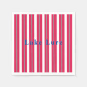 Personalisierter See oder Strand Rot Streifen Serviette (Vorderseite)