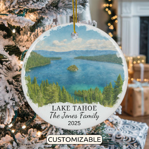 Personalisierter See Tahoe Ornament, Kalifornien Keramik Ornament