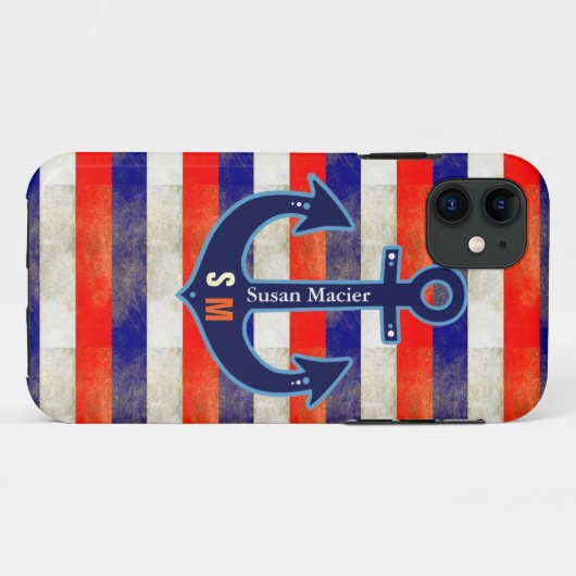 personalisierter Seeanker Case-Mate iPhone Hülle (Rückseite (Horizontal))