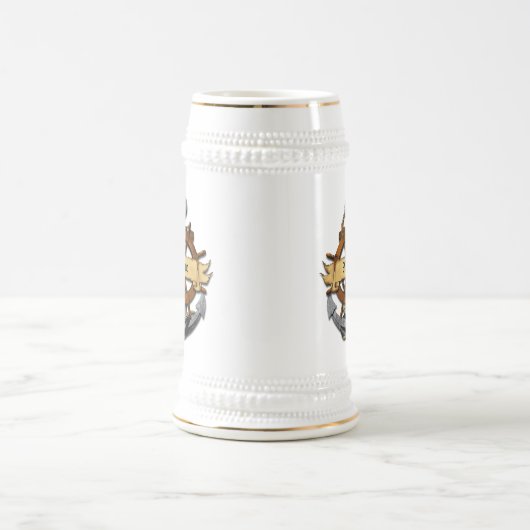 Personalisierter Seeanker und Rad Bierglas (Mittel)