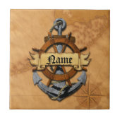 Personalisierter Seeanker und Rad Fliese (Vorderseite)