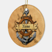 Personalisierter Seeanker und Rad Keramikornament (Links)