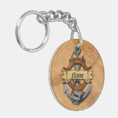 Personalisierter Seeanker und Rad Schlüsselanhänger (Vorderseite links)