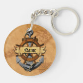 Personalisierter Seeanker und Rad Schlüsselanhänger (Rückseite)